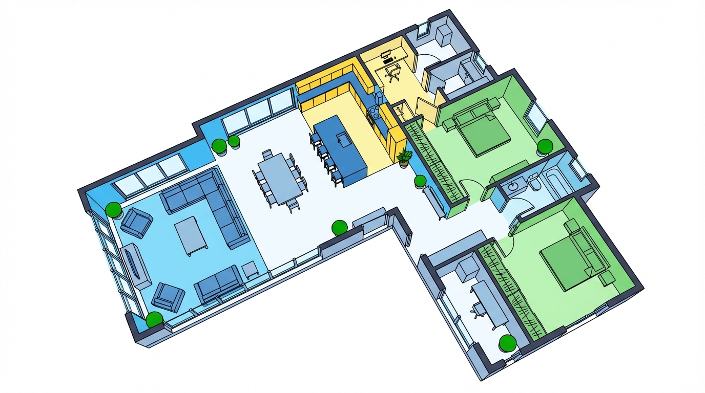 découvrez comment un plan de maison en l de 150m2 permet d'optimiser l'espace et d'assurer un confort optimal pour toute la famille. design fonctionnel et ambiance conviviale garanties.