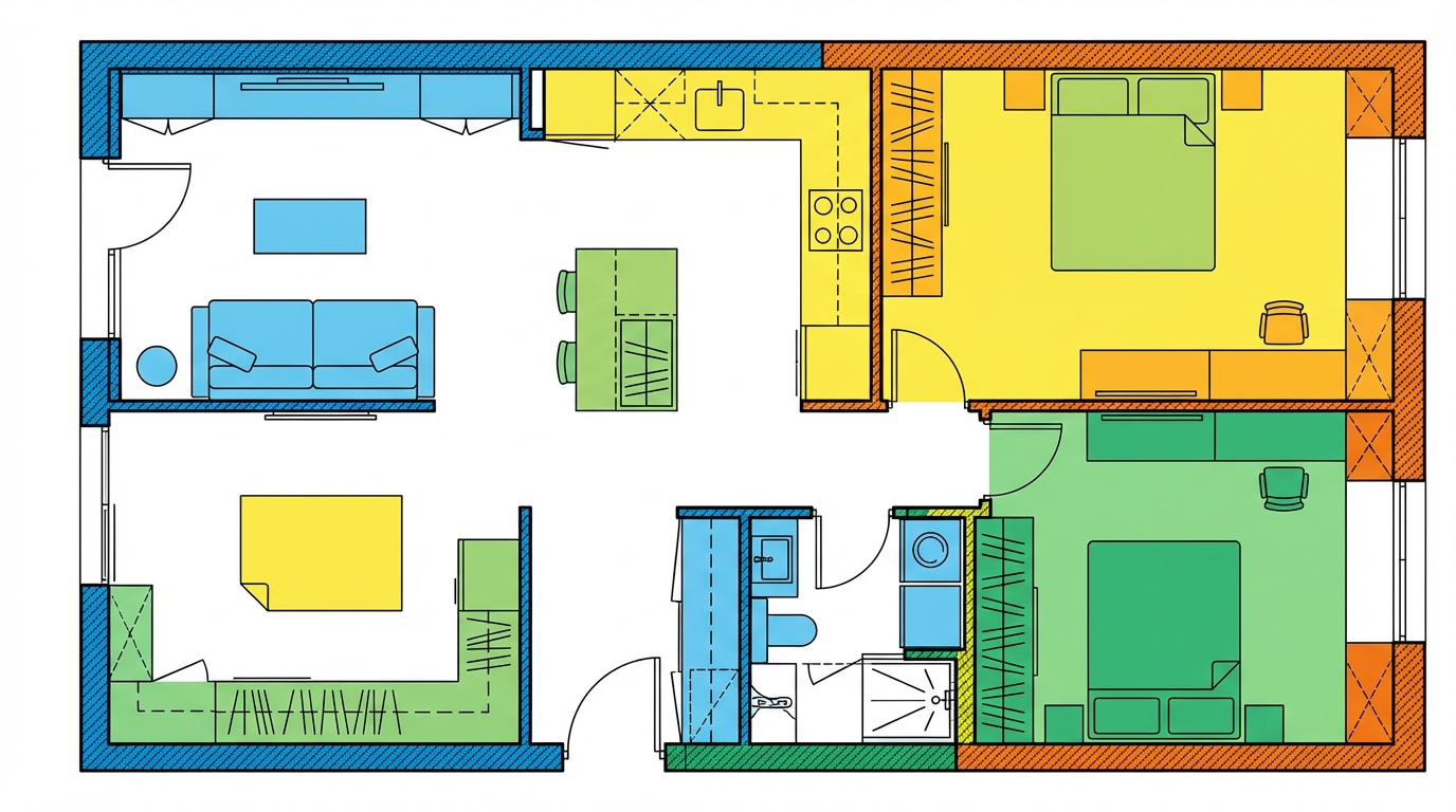découvrez des idées et conseils pratiques pour optimiser l'espace dans un plan de maison de 70m2 avec 2 chambres, alliant confort et fonctionnalité.