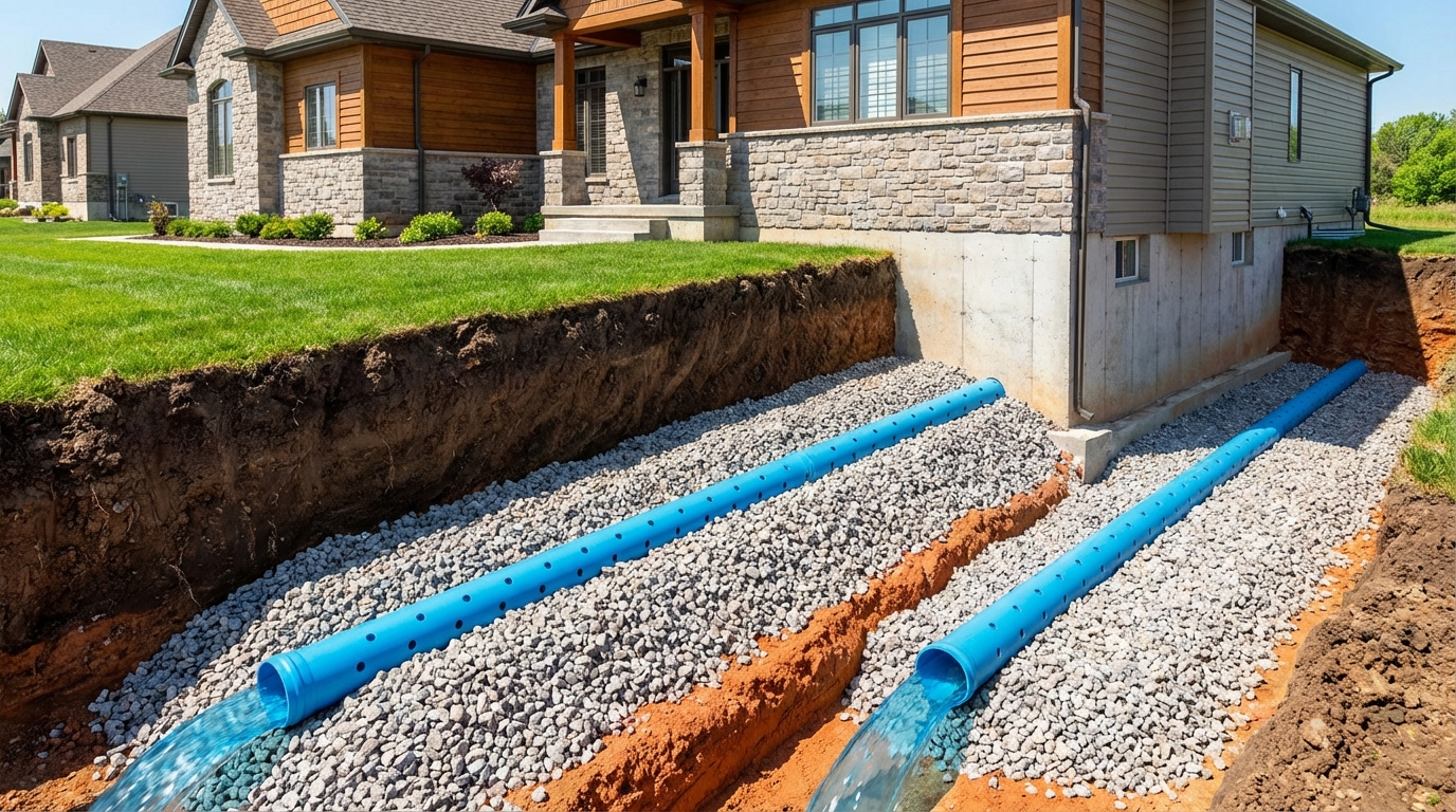 découvrez quelle profondeur idéale choisir pour un drainage efficace autour de votre maison afin de prévenir l'humidité et protéger vos fondations.